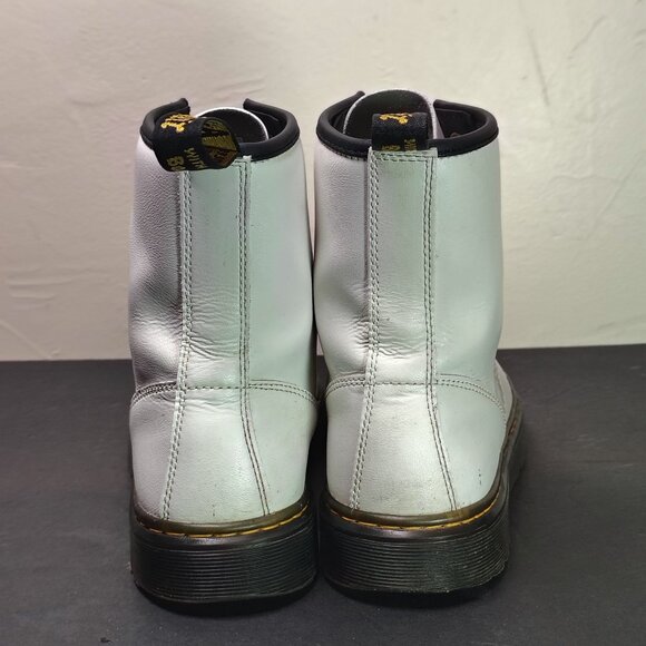 Dr. Martens Zavala Boots White Leather Combat Air Wair Womens 8  AW004 SK 08 V - Picture 3 of 12